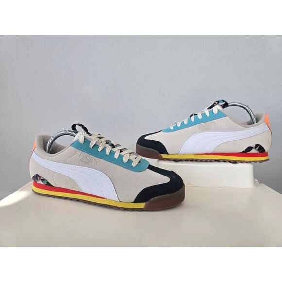 PUMA Roma OG Multicolor Cream Teal Men’s 9.5 Sneakers NEW No Box RARE Y2K Vibe - Picture 1 of 9